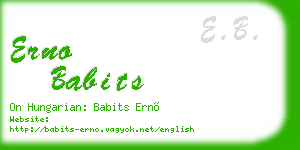 erno babits business card