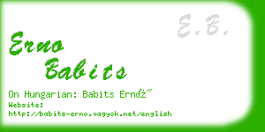 erno babits business card